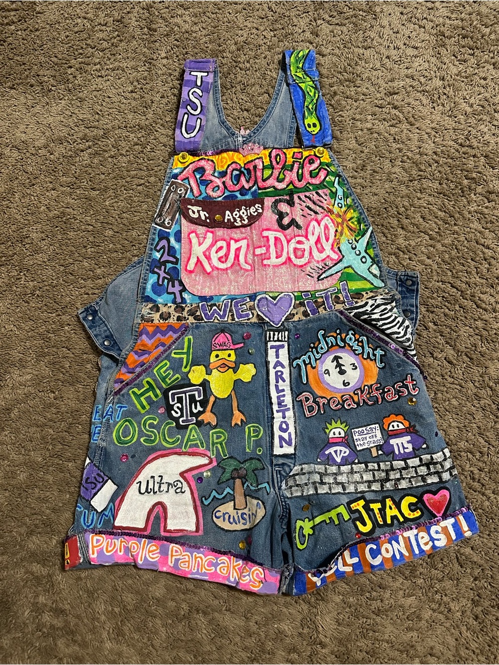 Vintage NCAA Woman’s Tarleton State University overalls size large
